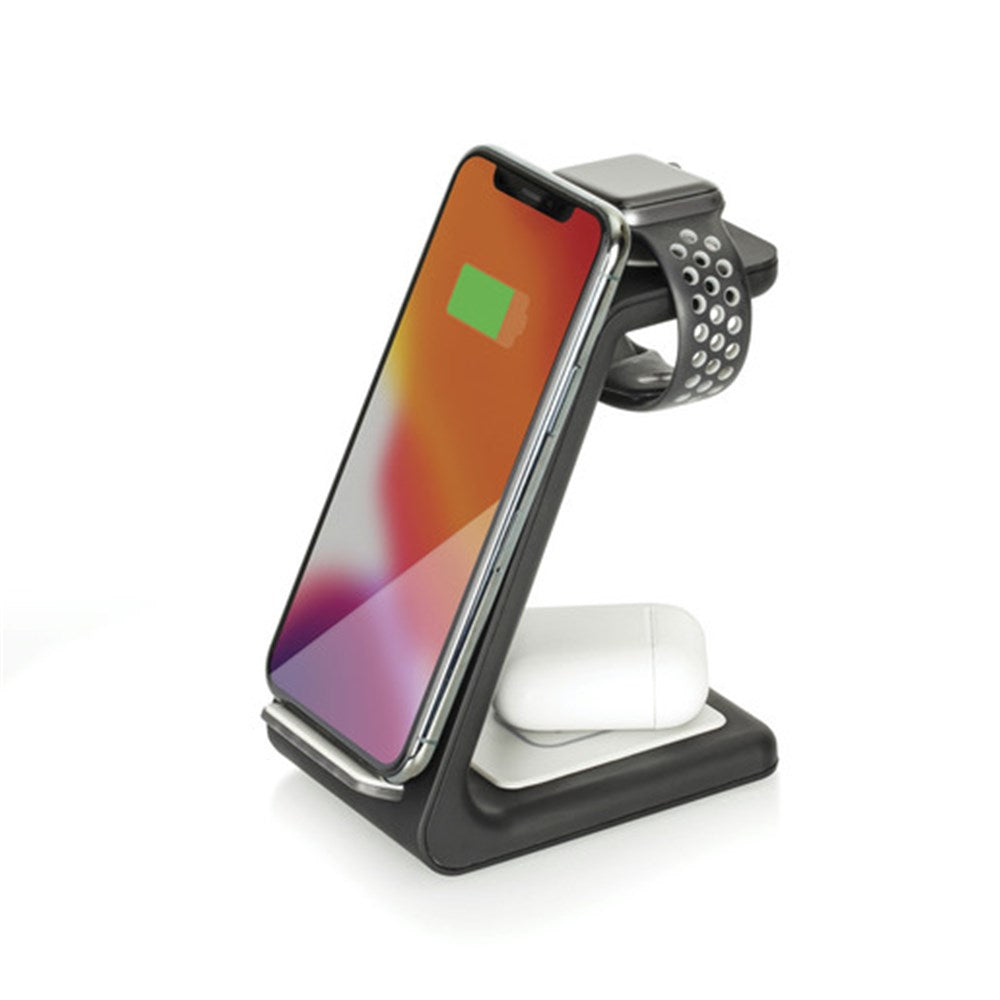 Hyperian 612002 3 in 1 Wireless Charging Stand for Qi Enabled iPhones Apple Watches and AirPods