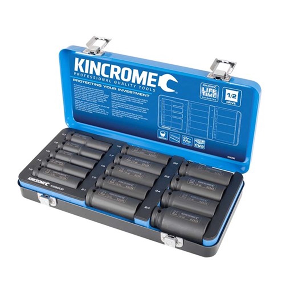 Kincrome Deep Impact Socket Set 14 Piece 1/2 Drive – Metric - K28206 -  Auto One