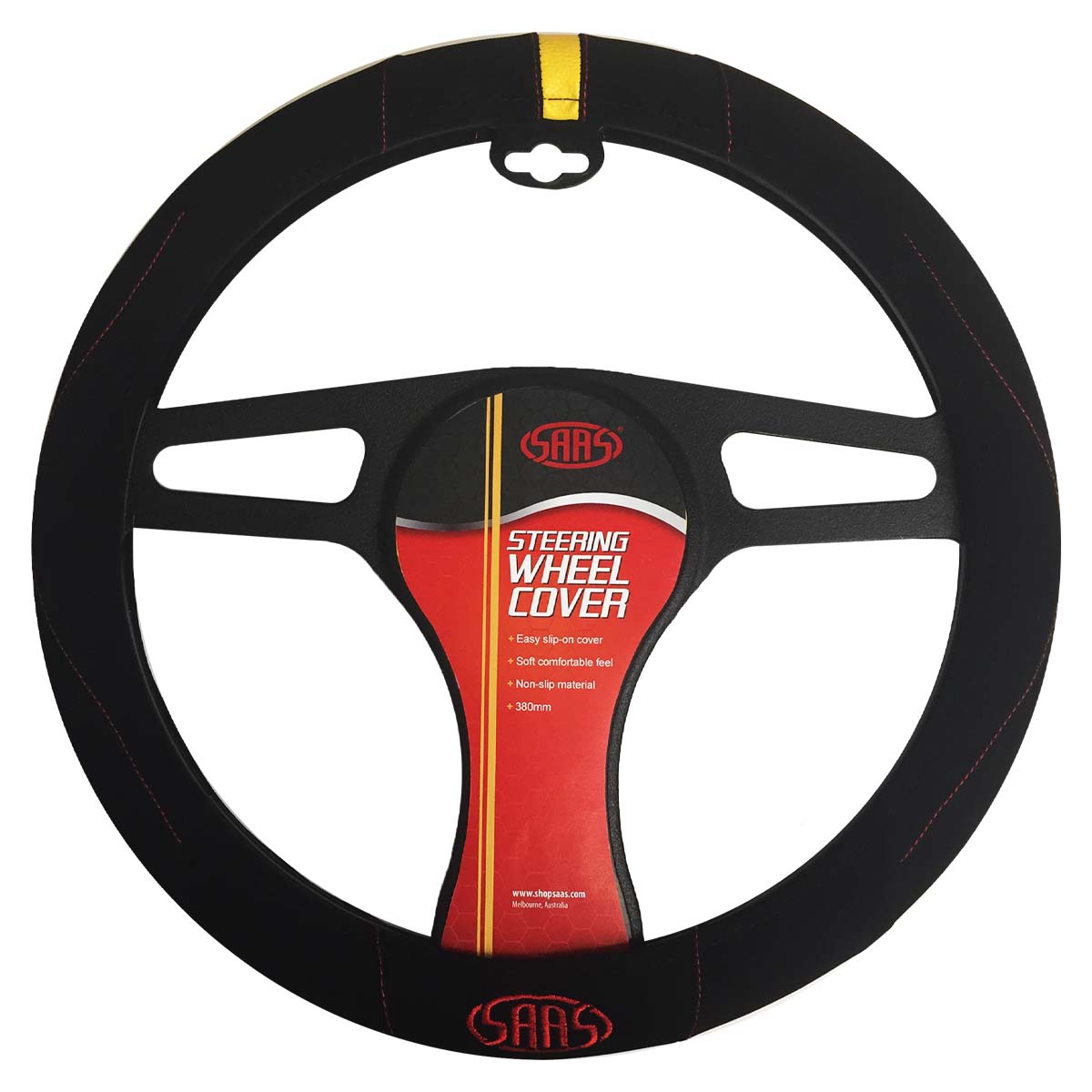 91854126 - SAAS SWC002 Steering Wheel Cover Black Suede 380mm - Auto One