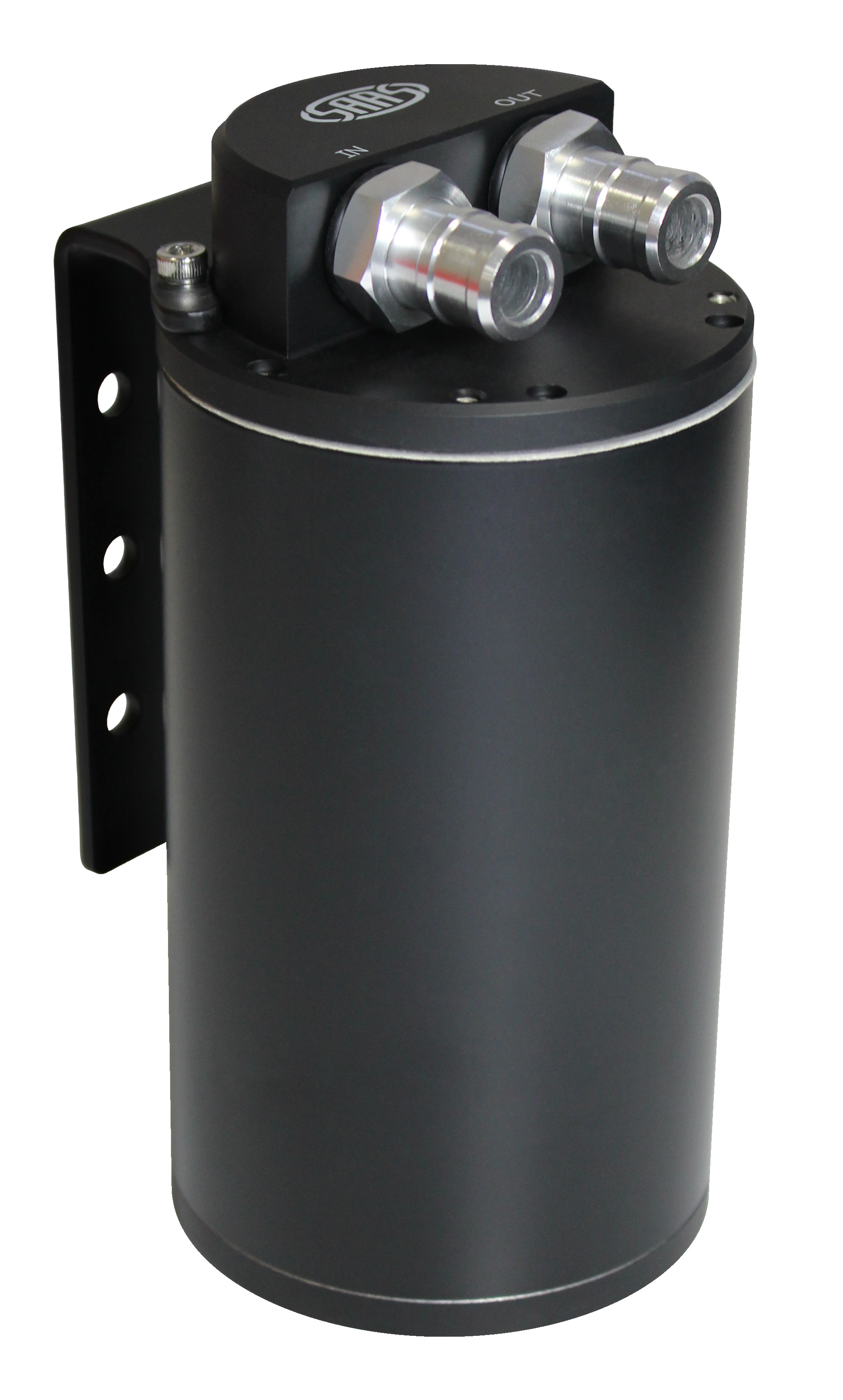 SAAS Baffled Oil Catch Can, Black Billet - ST1003