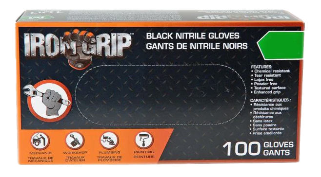 black nitrile gloves with grip