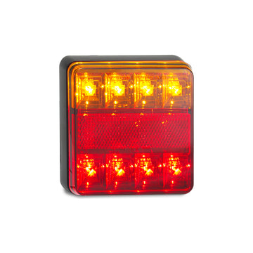 LED Autolamps 101BAR2 Budget Trailer Lamps, STOP/TAIL/INDICATOR  WITH REFLEX REFLECTOR 100mm x 100mm x 22mm