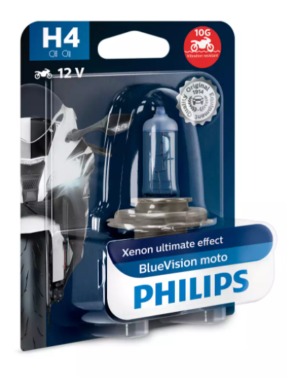 Philips Blue Vision Motorcycle Globe H4 - 12342BVUBW