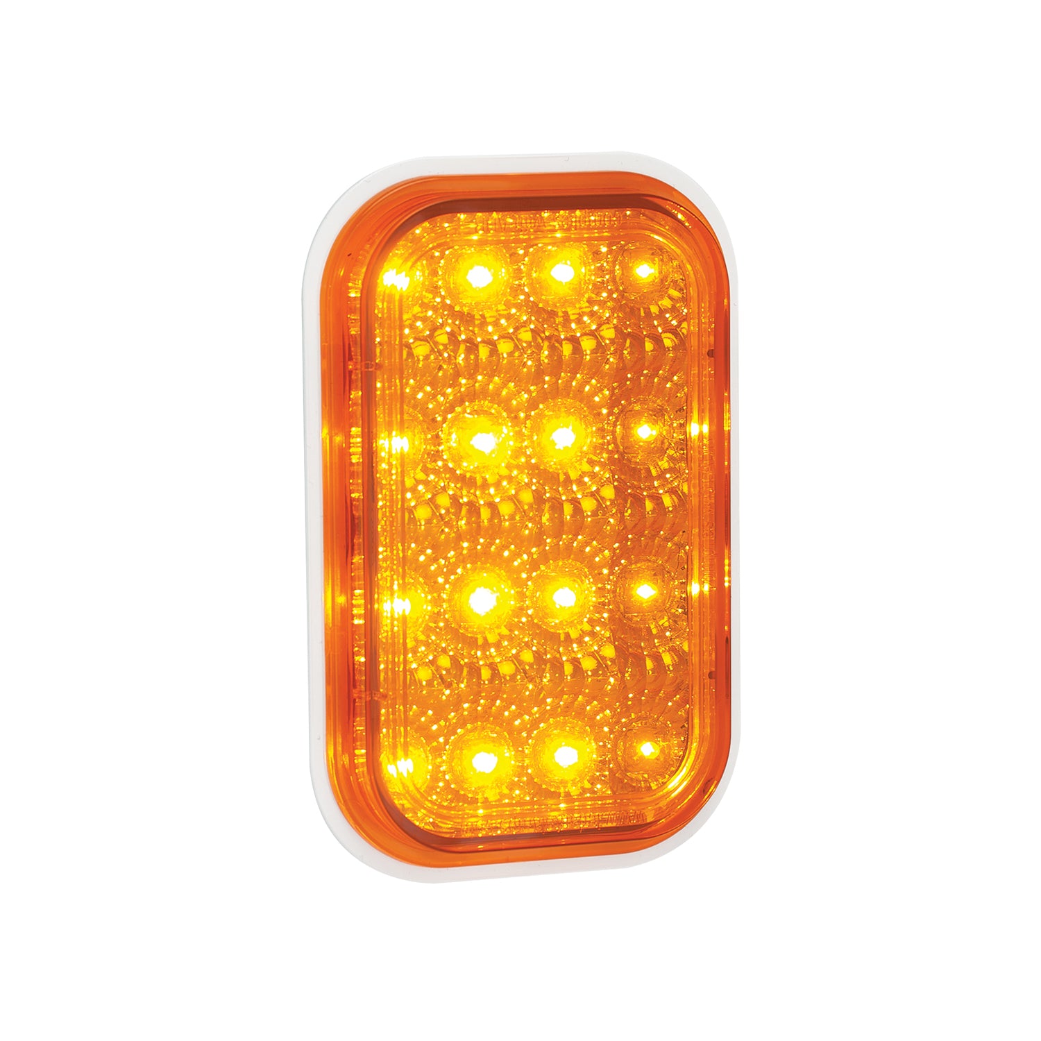 LED Autolamps 131AM Rectangle Rear Indicator Lamp with Amber Lens and Chrome Inner Refletcor