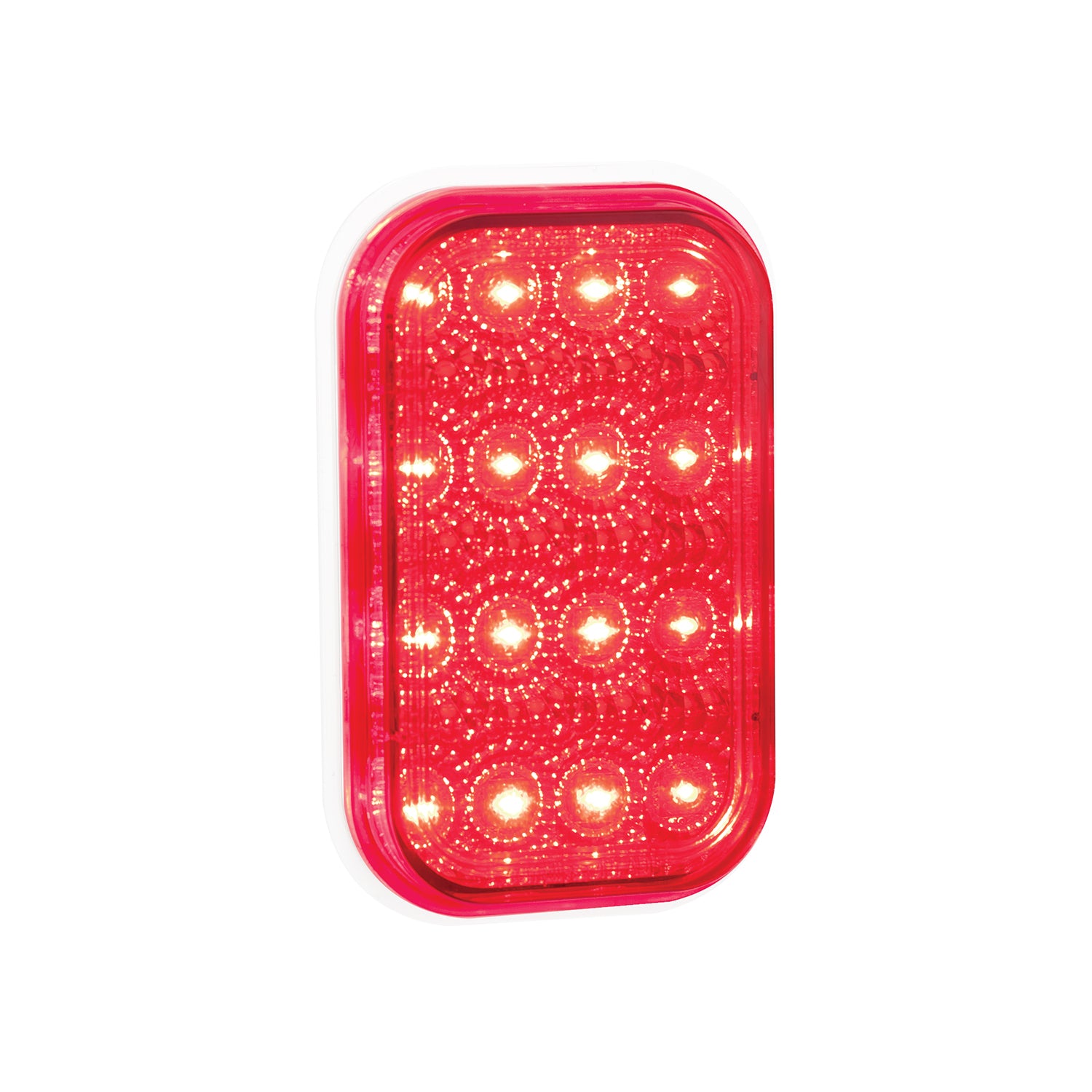 LED Autolamps 131RM Rectangle Stop/Tail Lamp with Red Lens and Chrome Inner Reflector