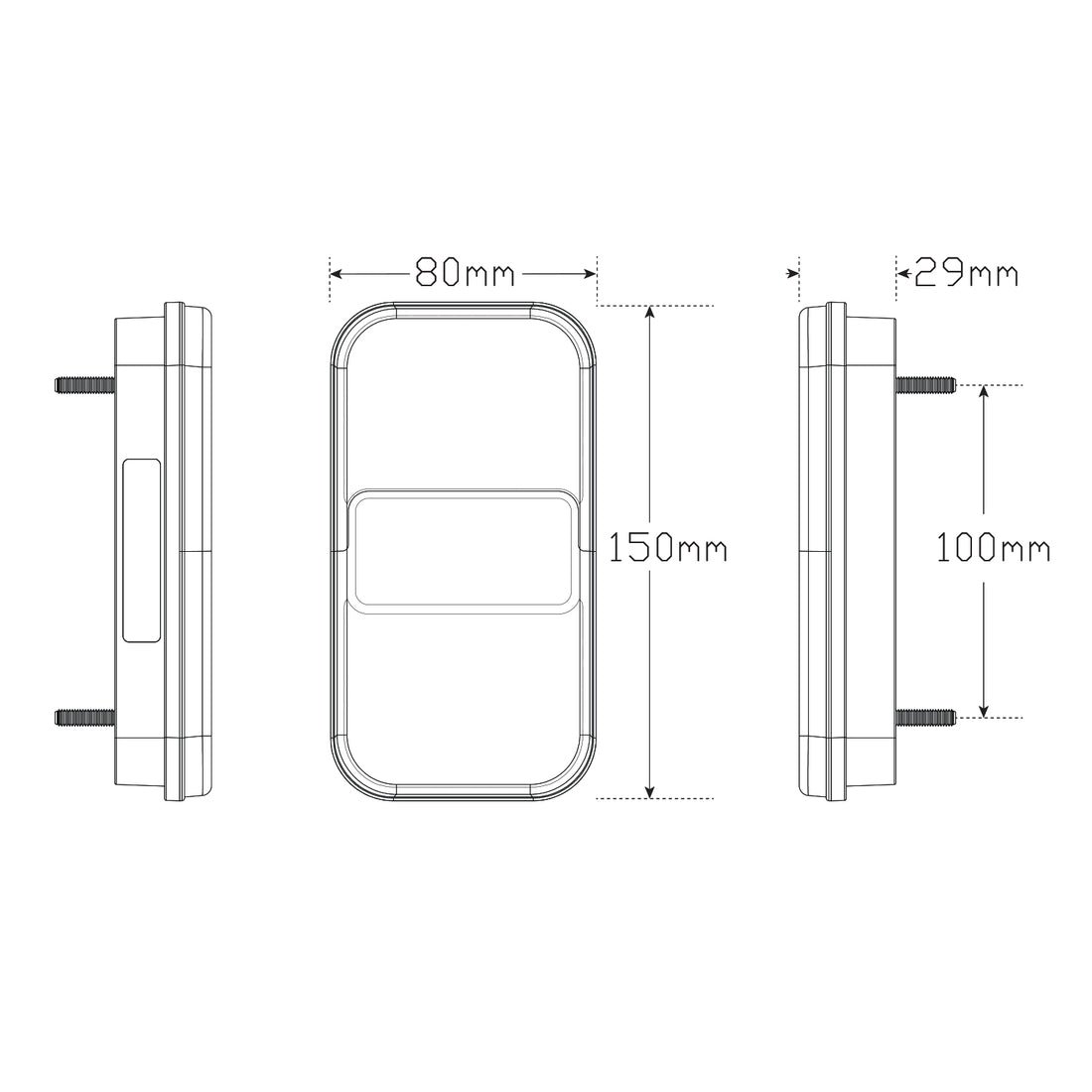 LED Autolamps 149BARLP2 Rear Combination Lamp with Inbuilt Reflector and Licence Plate Lamp