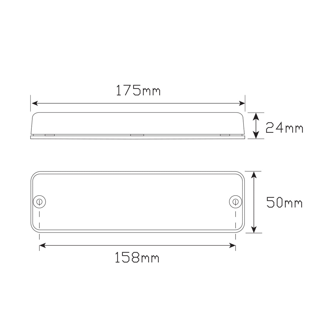 LED Autolamps 175A/2 Front Indicator Lamp, Amber lens, Black Base