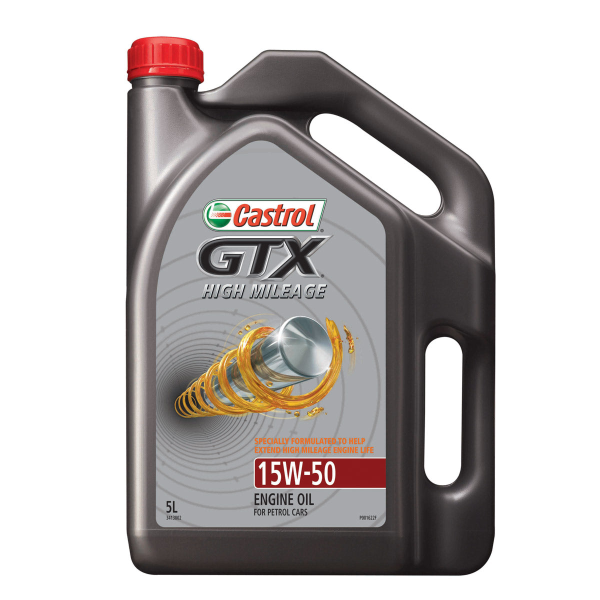 Castrol GTX High Mileage Mineral 15W-50 Engine Oil, 5L - 3413802