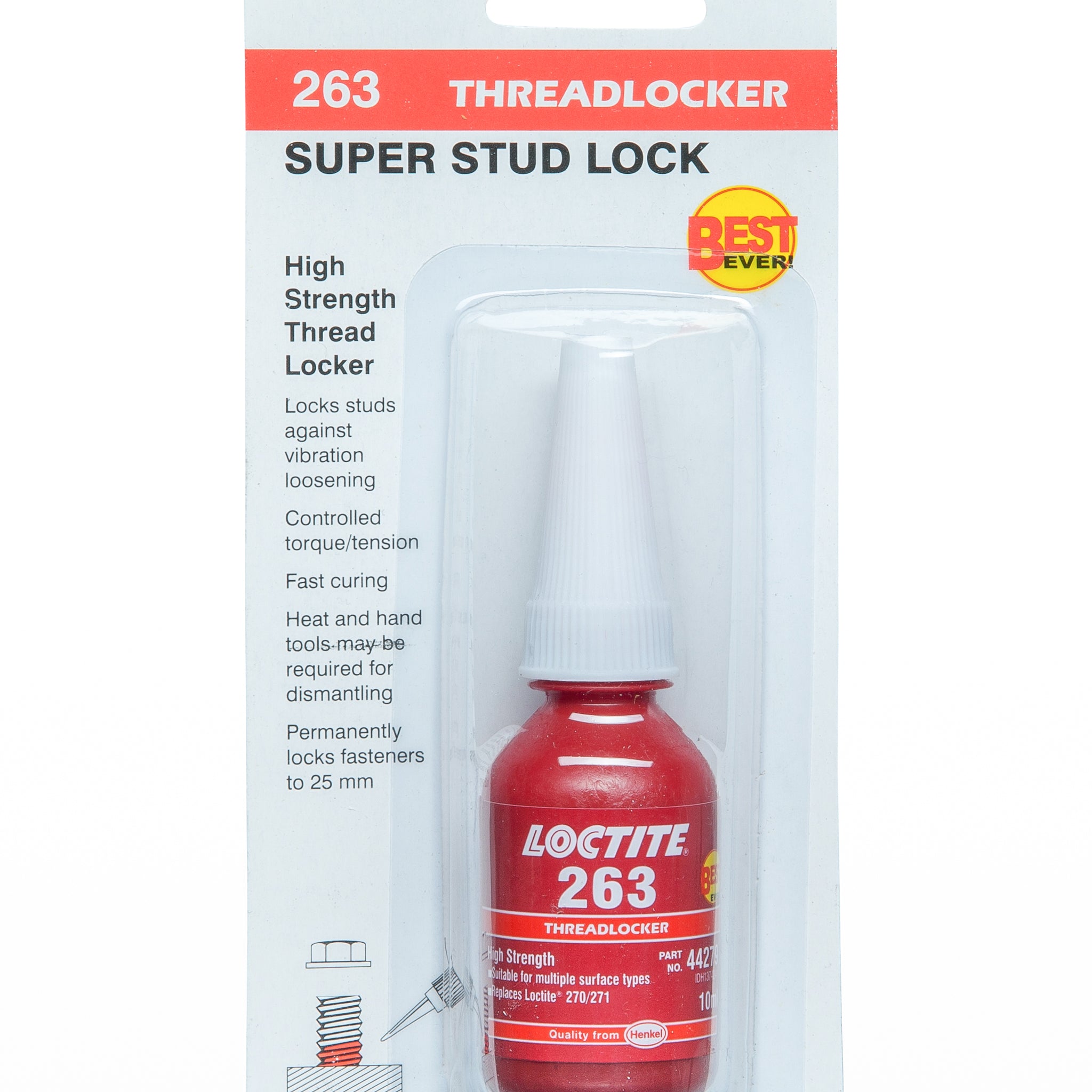 Loctite 263 - Threadlocker - High Strength - Red 10Ml - 44279