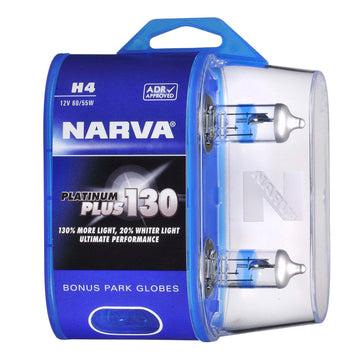 Narva 48542BL2 H4 12V 60/55W Platinum Plus 130 Halogen Headlight Globes