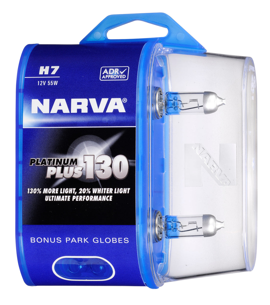 Narva 48545BL2 H7 12V 55W Platinum Plus 130 Halogen Headlight Globes (Twin Pack)