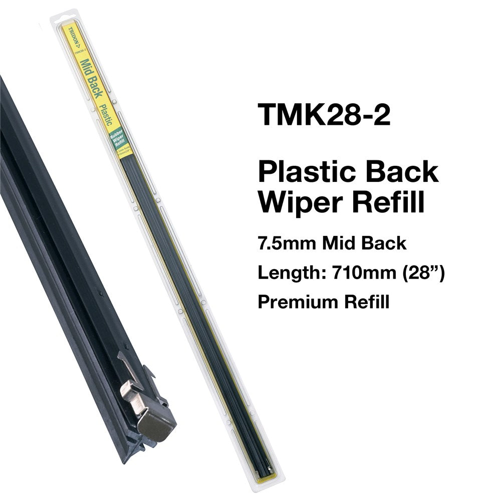 Tridon Plastic Back Wiper Refills - Mid Back (Pair) 28In - TMK28-2