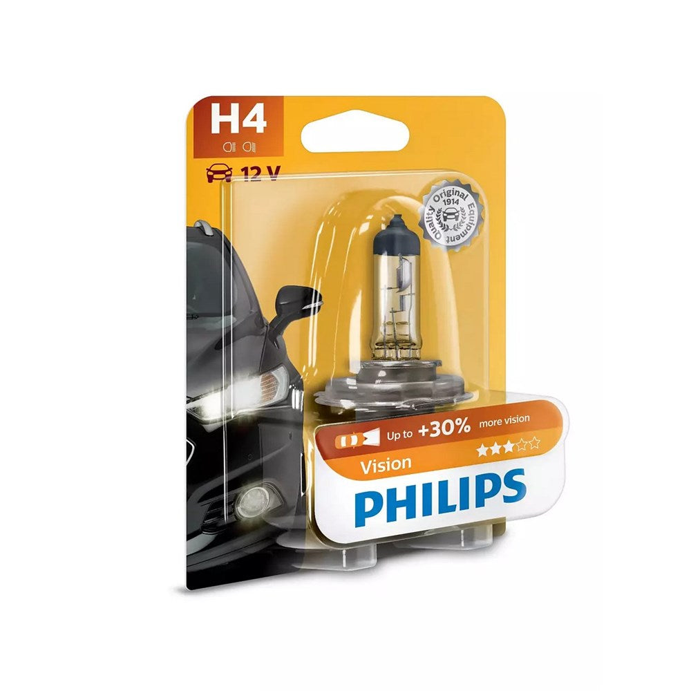 Philips 12342PRB1 Vision Line 12V H4 60/55W +30% Headlight Globe (Single)