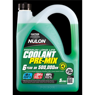 Nulon Green Premium Long Life Pre-Mix Coolant - 5 Litre - LLTU5