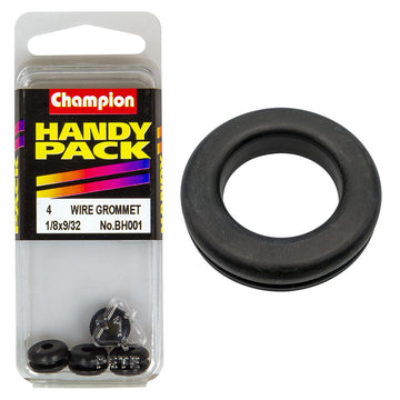 Champion Pack of 4 M3 x 7 x 11mm Nitrile Rubber Wiring Grommets - BH001