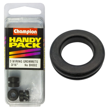 Champion Pack of 3 M5 x 8 x 11mm Nitrile Rubber Wiring Grommets - BH002