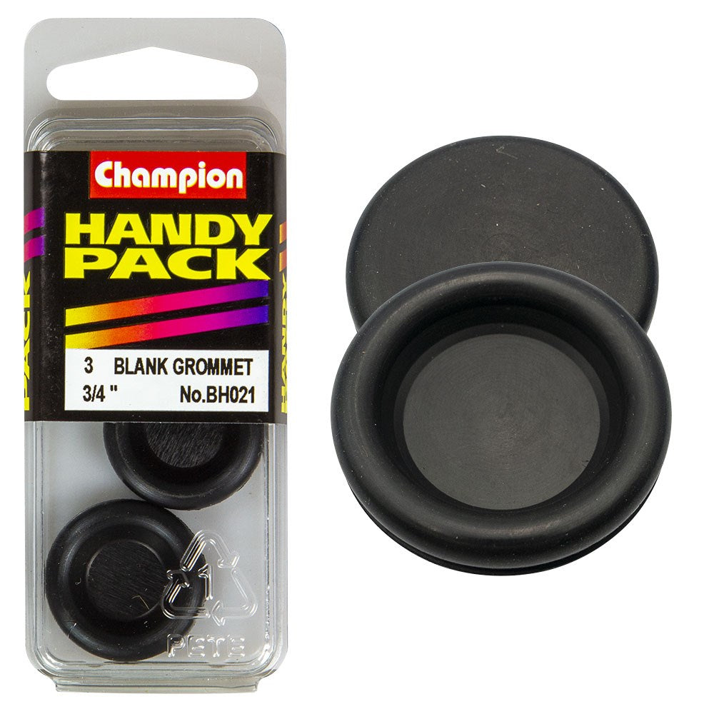 Champion Pack of 3 19mm Nitrile Rubber Blanking Grommets - BH021