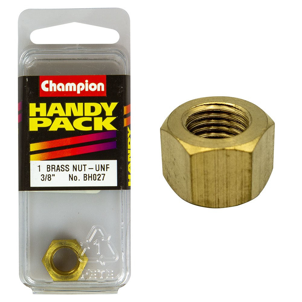 Champion Pack of 1 3/8 UNF Brass Manifold Nut - BH027"