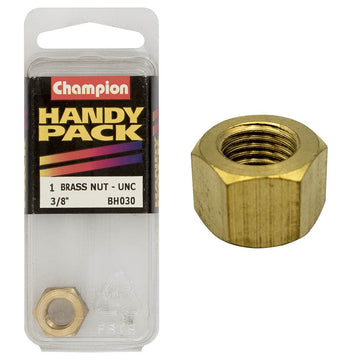 Champion Pack of 1 3/8 UNC Brass Manifold Nut - BH030"