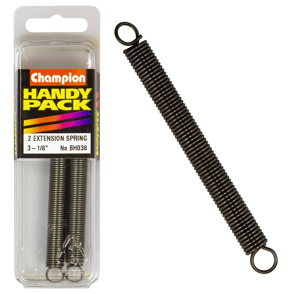 Champion Pack of 2 78 x 9 x 0.9mm Steel Extension Springs - BH038