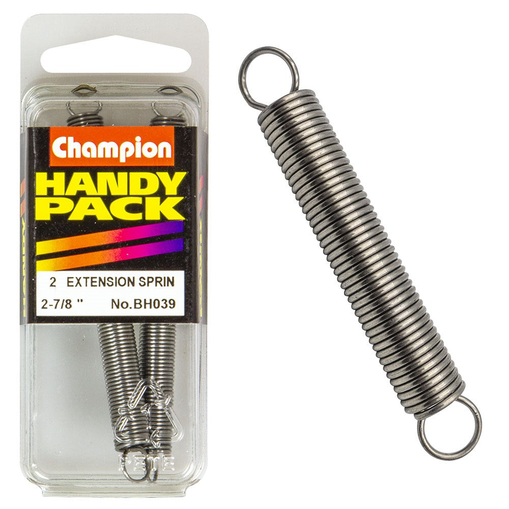 Champion Pack of 2 72 x 7 x 0.8mm Steel Extension Springs - BH039