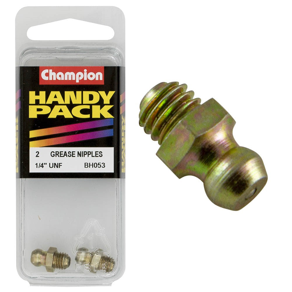 Champion Pack of 2 1/4 UNF Straight Grease Nipples - BH053"