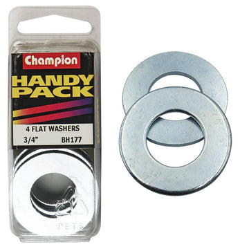 Champion Pack of 4 3/4 x 1-1/2" x 14G Zinc Plated Steel Flat Washers - BH177"