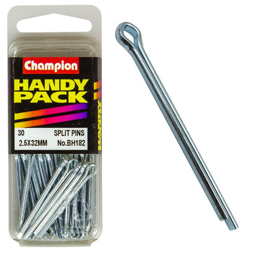 Champion Pack of 30 2.5 x 32mm Zinc Plated Steel Split Pins - BH182