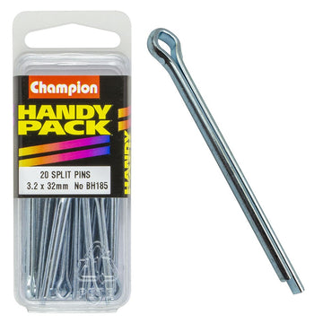 Champion Pack of 20 3.2 x 32mm Zinc Plated Steel Split Pins - BH185