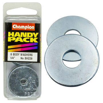 Champion Pack of 8 1/4 x 1-1/4" Zinc Plated Flat Body Washers - BH226"