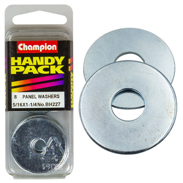 Champion Pack of 8 5/16 x 1-1/4" Zinc Plated Flat Body Washers - BH227"