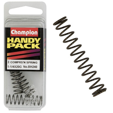 Champion Pack of 3 30 x 10 x 0.9mm Steel Compression Springs - BH240