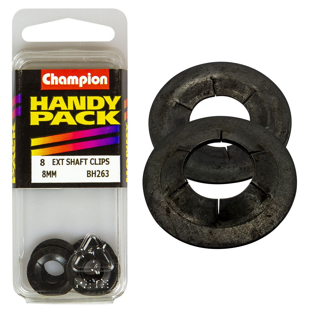 Champion Pack of 8 Spn Type External Shaft Clips/Lock Rings - BH263