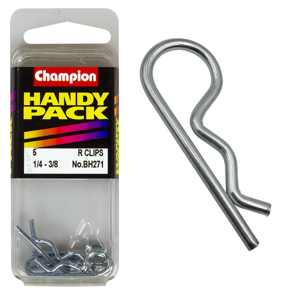 Champion Pack of 5 R-Clips to Suit 1/4-3/8" Shaft - BH271"