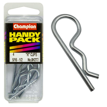 Champion Pack of 4 R-Clips to Suit 5/16-1/2" Shaft - BH272"