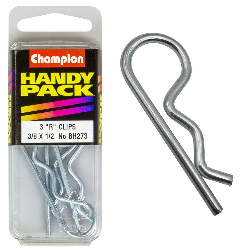 Champion Pack of 3 R-Clips to Suit 3/8-1/2" Shaft - BH273"