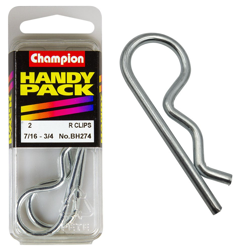 Champion Pack of 2 R-Clips to Suit 7/16-3/4" Shaft - BH274"