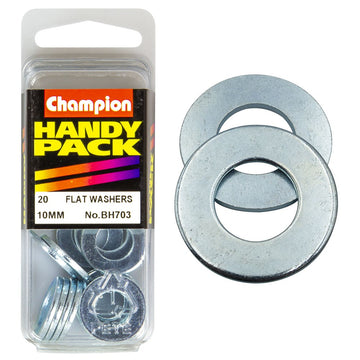 Champion Pack of 20 M10 x 21mm x 1.6mm Steel Flat Washers - BH703