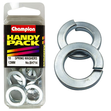 Champion Pack of 10 12mm Zinc Plated, Flat Section Spring Washers - BH714