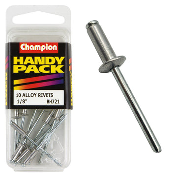 Champion Pack of 10 3.2 x 10.16mm Aluminium Blind Rivets - BH721