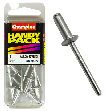 Champion Pack of 8 4.8 x 12.50mm Aluminium Blind Rivets - BH727