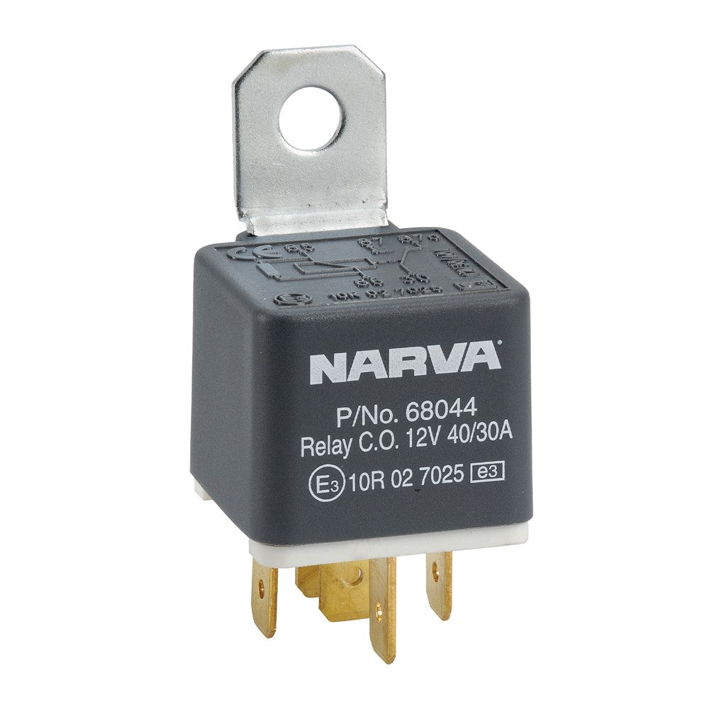 Narva 68044BL 12V 40A/30A Change-Over 5 Pin Relay with Resistor