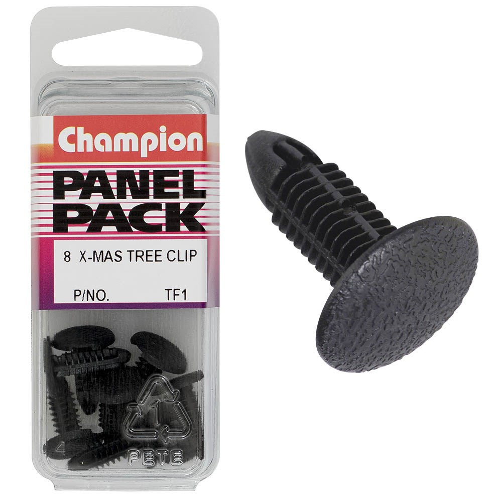 Champion Fasteners Christmas Tree Clips (13mm Head, 18mm Length, to Suit 5mm Hole) - Pack of 8 - TF1