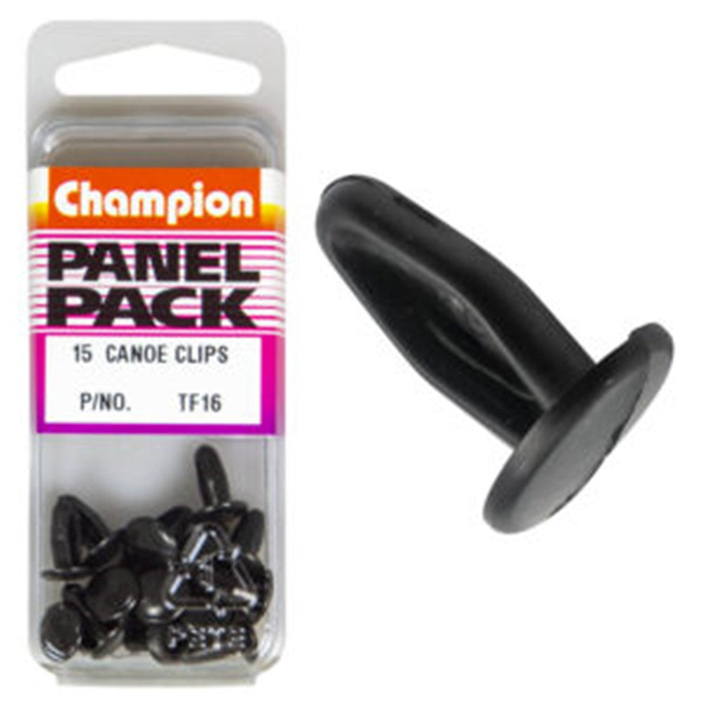 Champion Fasteners Canoe Clips (9.5mm Head, 11.1mm Length, to Suit 1.6-4.8mm Hole) - Pack of 15 - TF16