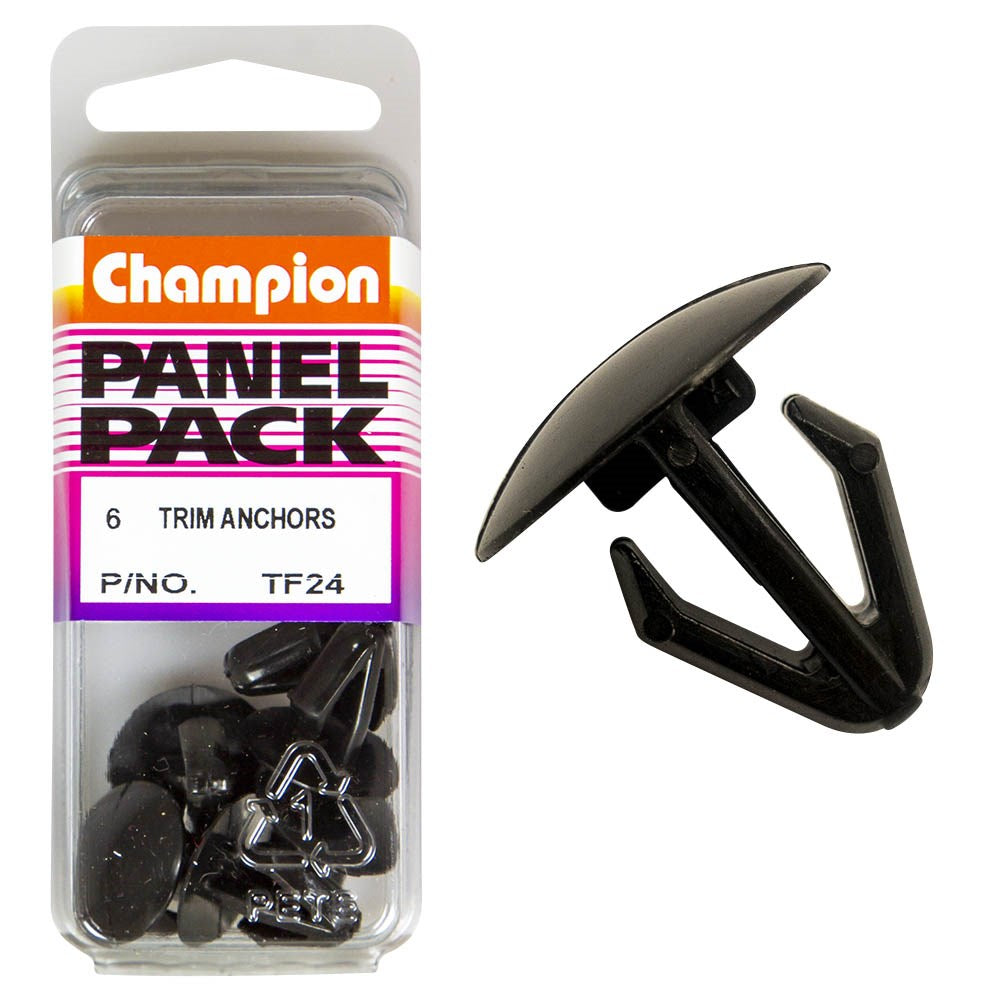 Champion Fasteners Trim Anchors (18mm Head, 15mm Length, to Suit 8mm Hole) - Pack of 6 - TF24