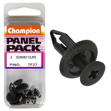 Champion Fasteners Scrivets (15mm Head, 18mm Length, to Suit 6mm Hole) - Pack of 3 - TF27