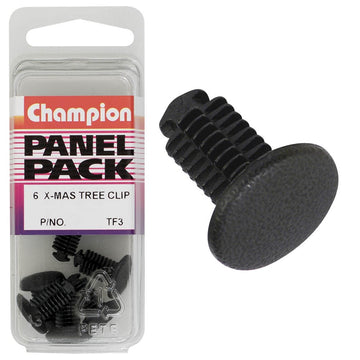 Champion Fasteners Christmas Tree Clips (14mm Head, 17.2mm Length, to Suit 6.4mm Hole) - Pack of 6 - TF3