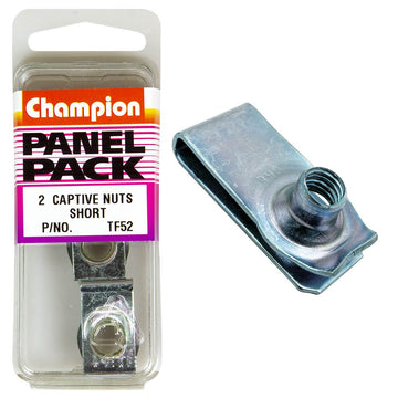 Champion Fasteners Short Captive Nuts (Suits M8x1.25mm Thread) - Pack of 2 - TF52