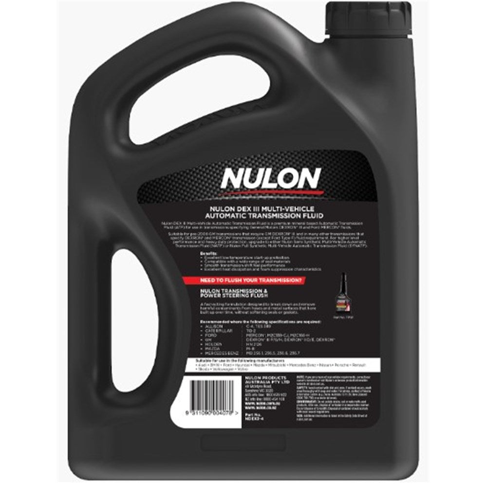 Nulon Premium Mineral Dexron III Automatic Transmission Fluid - 4L - NDEX3-4