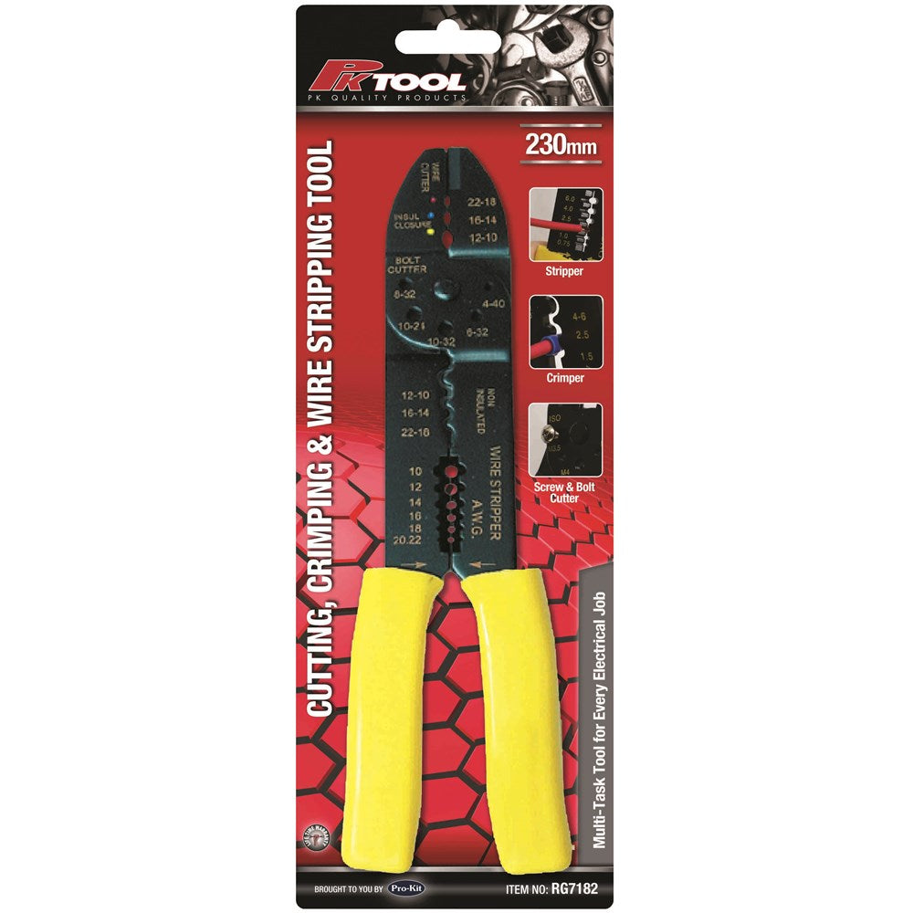 PK Tools 4-Way Crimping Tool - 230Mm 9” - RG7182